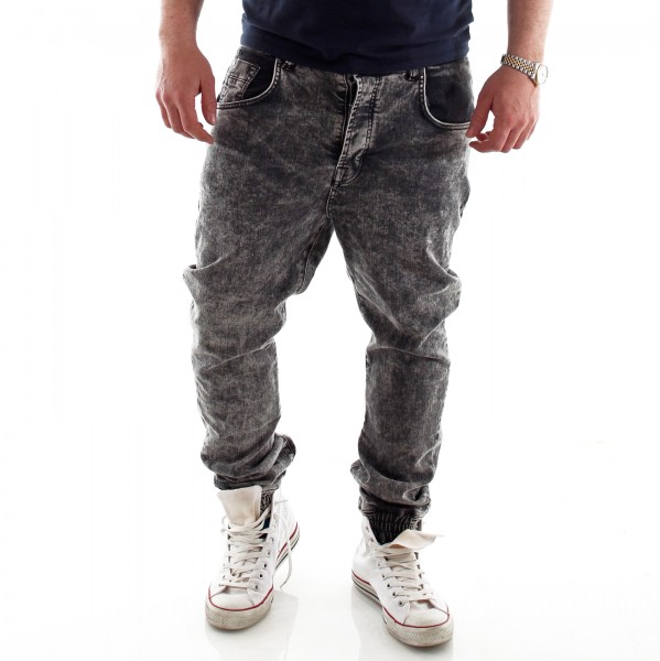 VSCT Clubwear Noah Slim Cuffed Jeans black moonwash