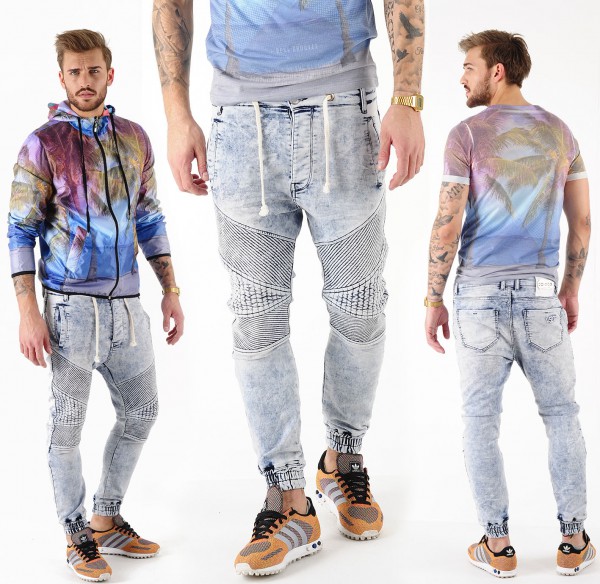 VSCT Clubwear Neo Cuffed Jeans Blue Stoned