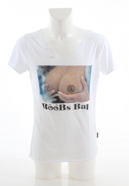 Boom Bap BOOBSBAB V-Neck Button Shirt white