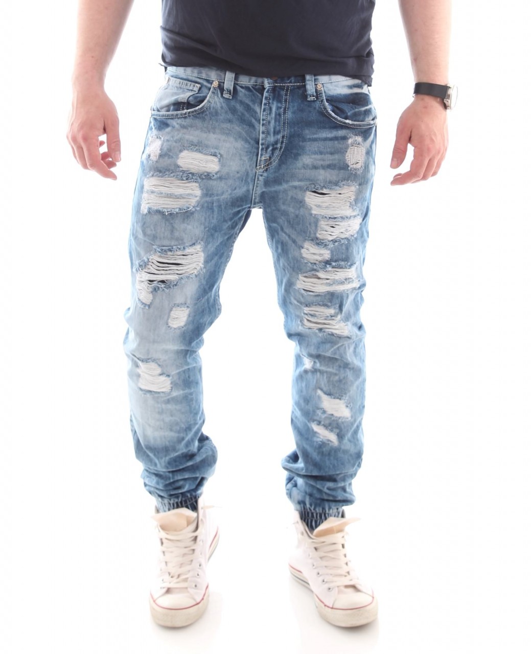 ReRock Clubwear Denim Jeans Deytroyed 