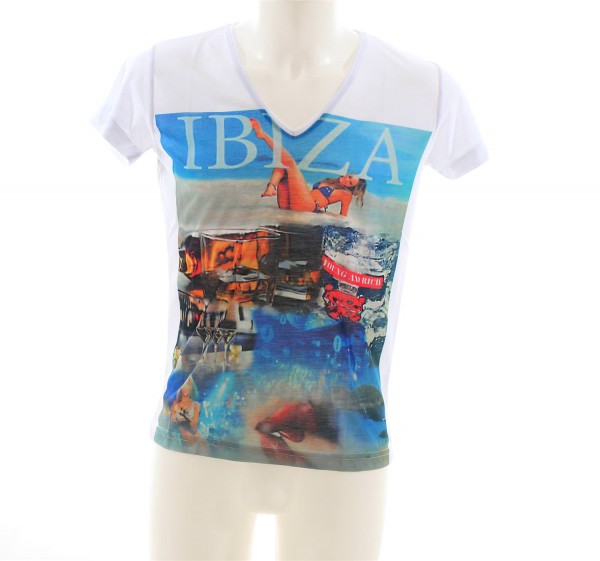 ReRock Ibiza V-Neck T-Shirt weiss