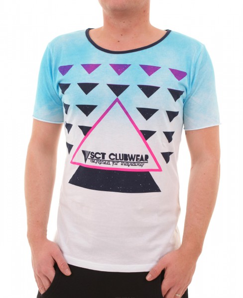 VSCT Clubwear Pyramid T Shirt fluo blue