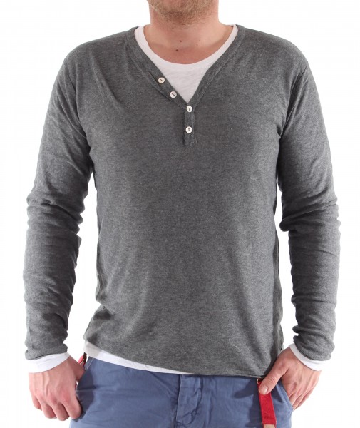 Scotch &amp; Soda Beach Cardigan Pullover with inner tee charcoal
